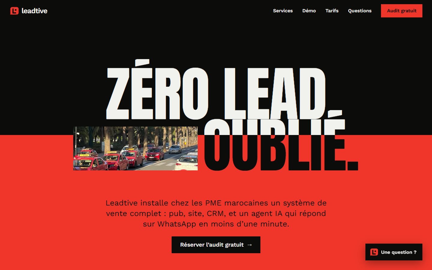 Capture du site de l'agence Leadtive